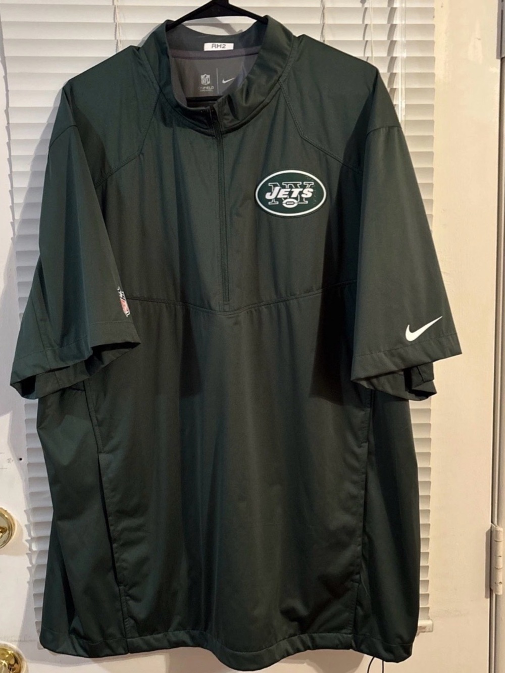 New York Jets Mens Windbreaker NDL on field apparel Green Size XL